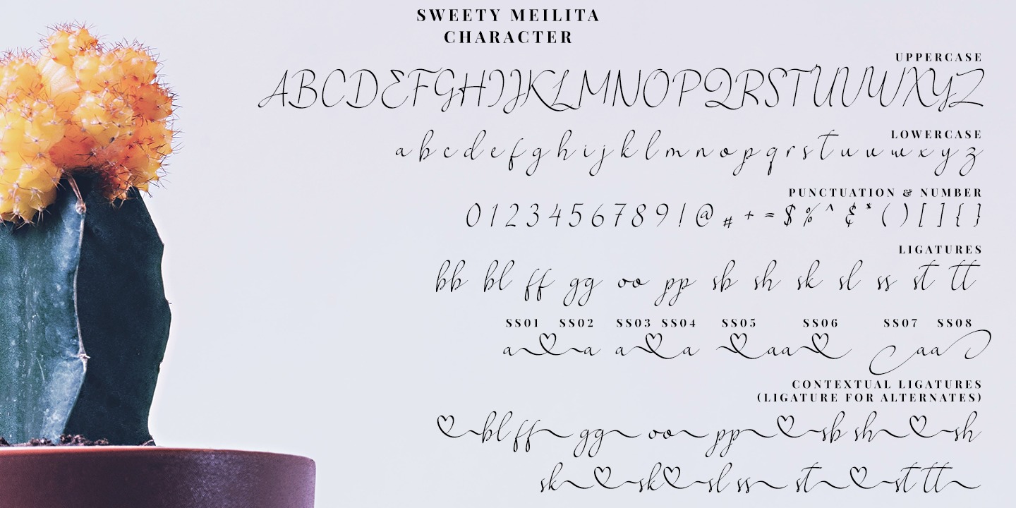 Пример шрифта Sweety Meilita Regular